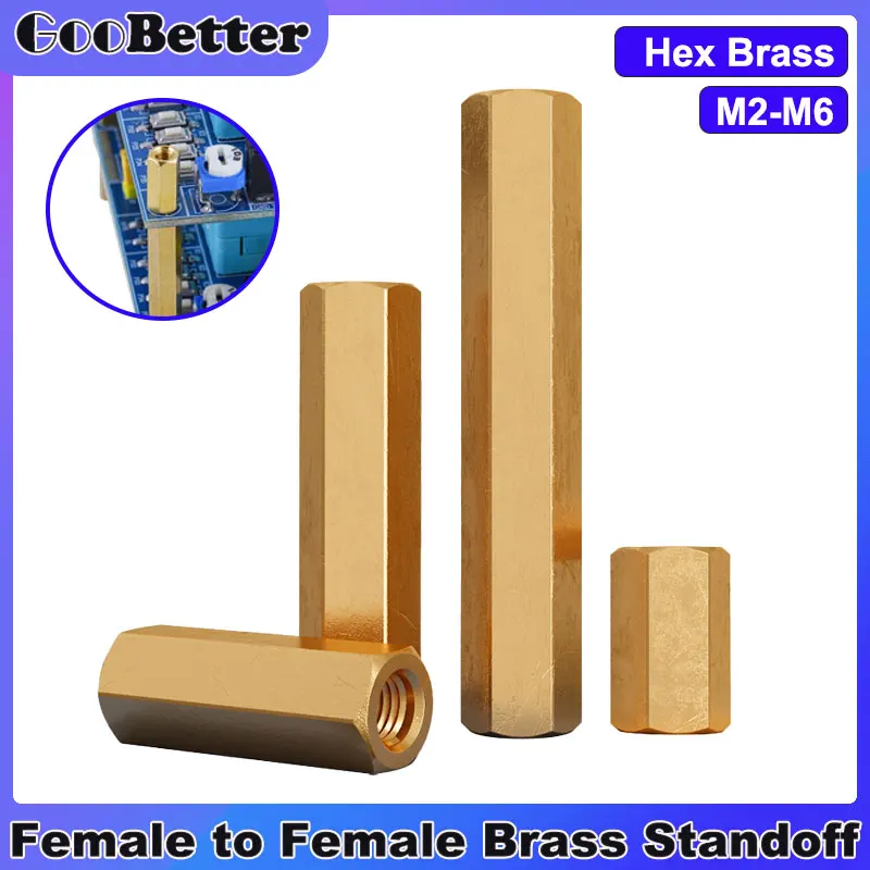 

2-20Pcs Hex Brass Standoff Spacer Screw M2 M2.5 M3 M4 M5 M6 Hexagon Board Rack Stud Spacing Pillars Screws for PCB Motherboard