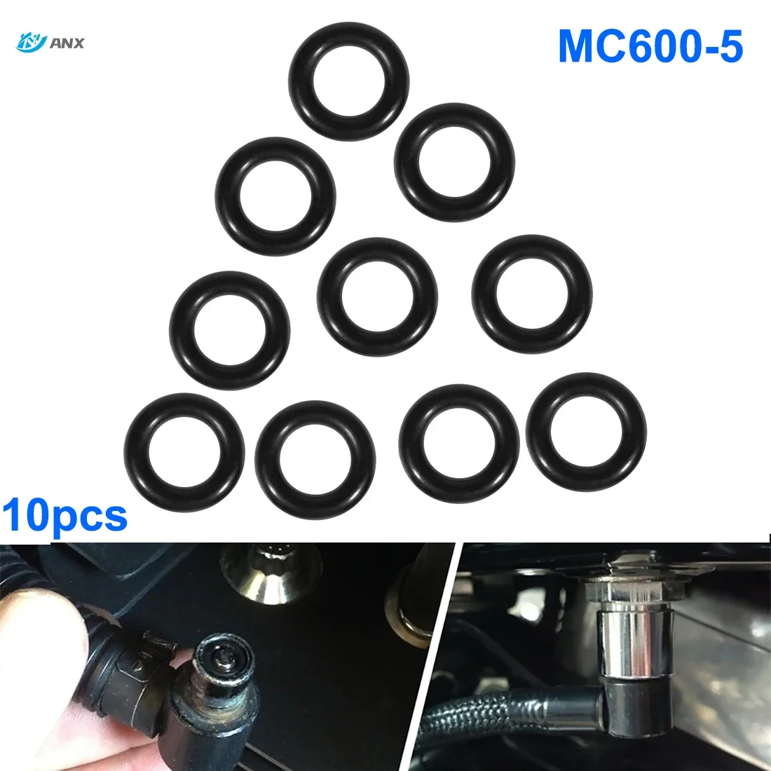Junta tórica de extremo macho de repuesto de MC600-5, Kit de reconstrucción de línea de combustible, junta tórica de acoplador de línea de combustible, para harley-davididsons inyectados de combustible, 10 Uds.