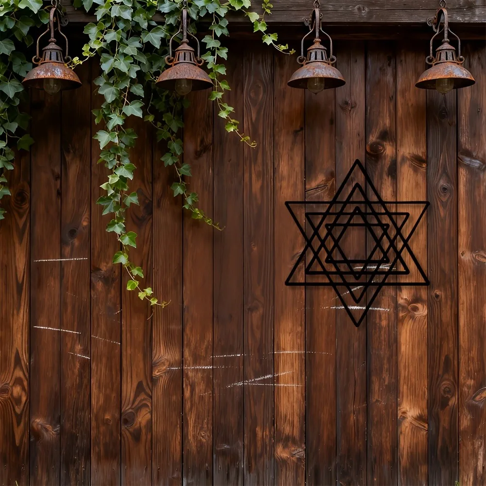 CIFBUY Metal Wall Art Iron Star of David Jewish Symbol Decor Minimalist Modern 2D Flat Sculpture for Living Room Bedroom Office view 3