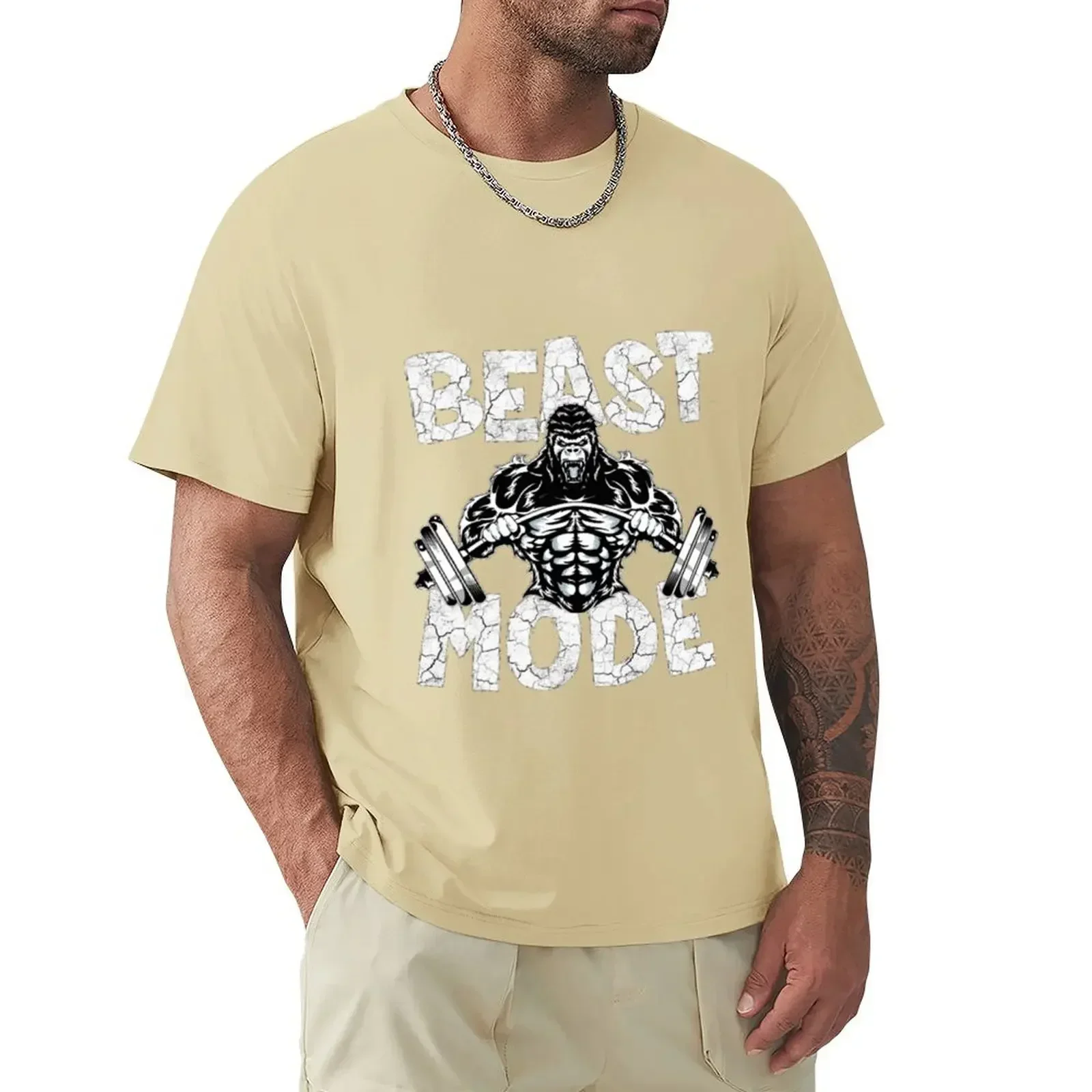 Aesthetic clothing tshirts for men  Mode Gym Workouts clothes| Gorilla Bending Barbell By Gymbodybuilders T-Shirt image 3