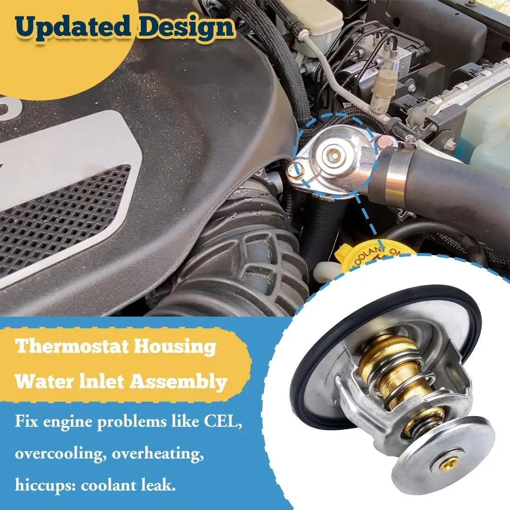 52028898AE Engine Thermostat 203℉ for Dodge Challenger Charger Durango Magnum 5.7L 6.1L 6.2L 6.4L Jeep Commander Grand Cherokee