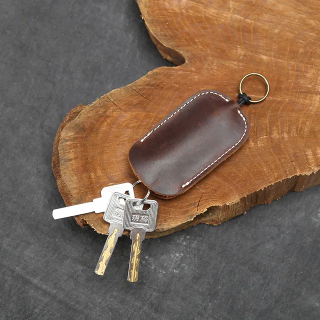 Uchwyt na klucze z prawdziwej skóry Etui ze skóry bydlęcej Wysuwany brelok do kluczy Torba Ręcznie robiony brelok do kluczy ze smyczą