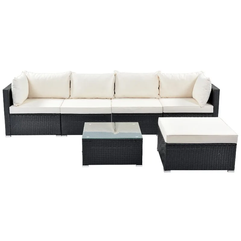 Rattan wicker furniture sofa set, living room sofa