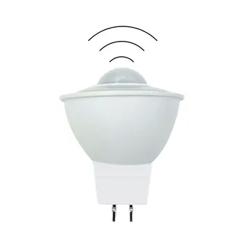 12V AC DC PIR 모션 라이트 4W MR16 GU5.3 자동 작업 발코니 파티오 전구 공공 장소 LED 조명 차고 안뜰 야간 조명