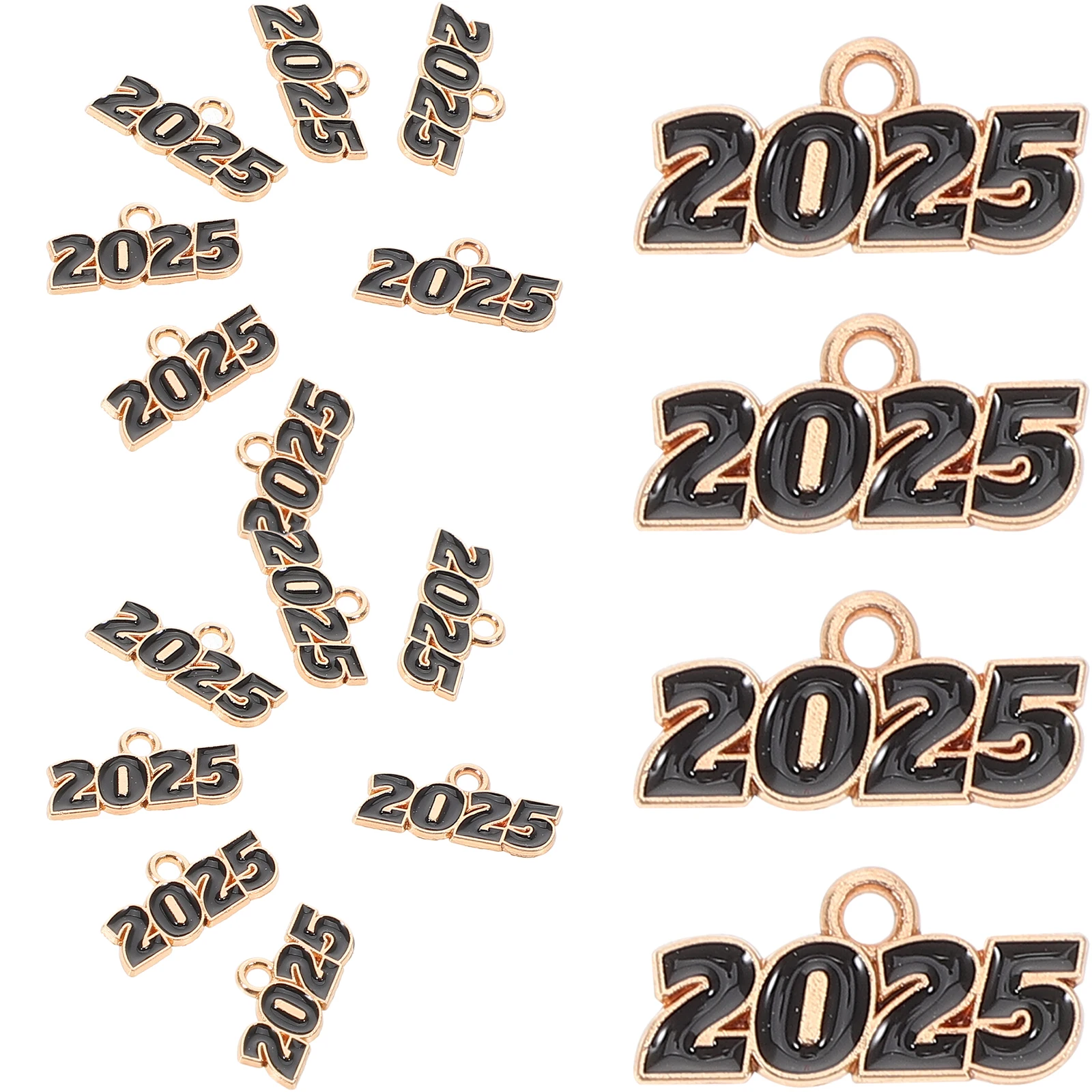 

20 Pcs Year Number Pendant 2025 Mini Style Decorative Pendants Metal Diy Jewelry Craft Accessories Charm Necklace