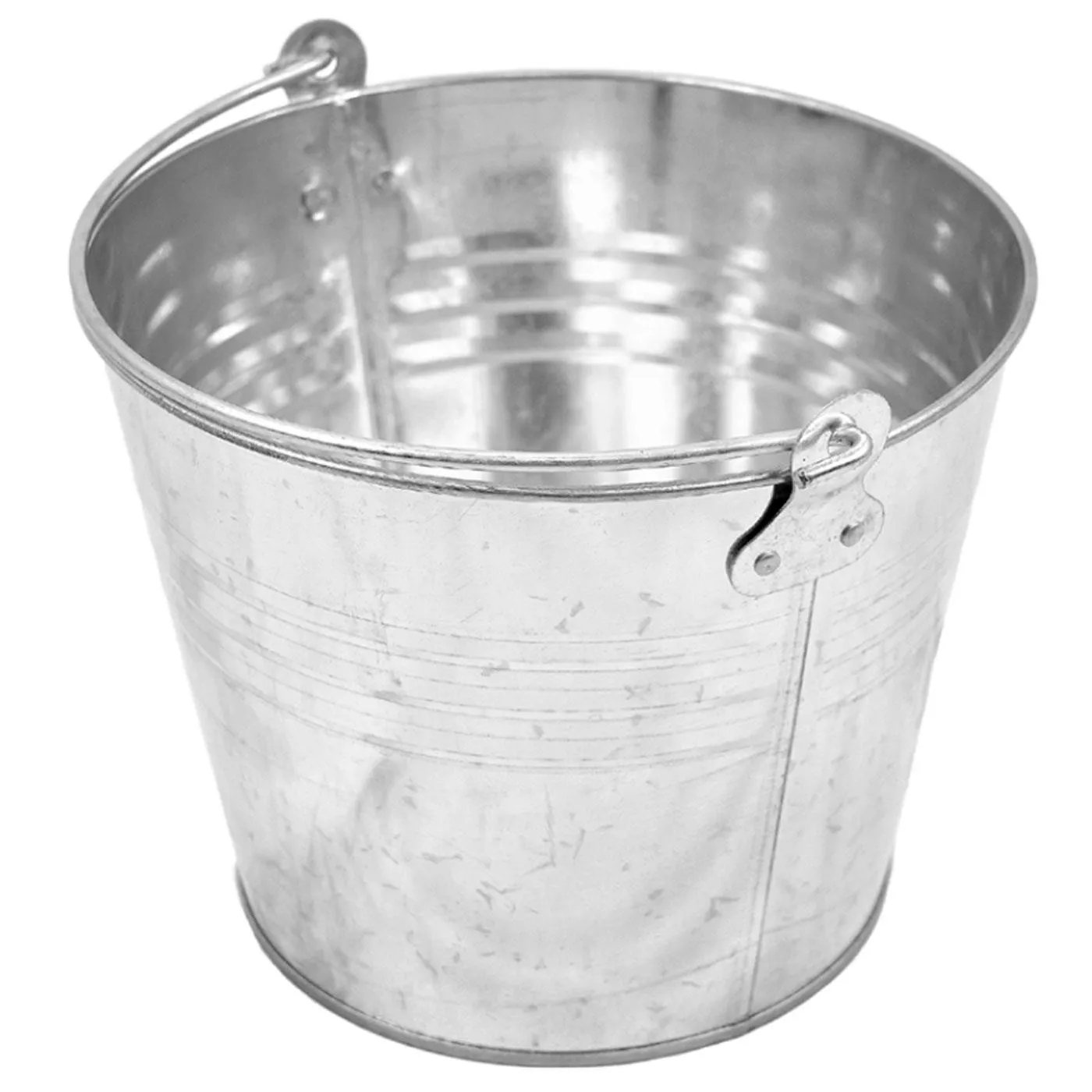 Pamex 6 Liter Galvanized metal Bucket with Handle 24x19 cm Multipurpose Zinc Plating Bucket metal Garden Pot Decoration