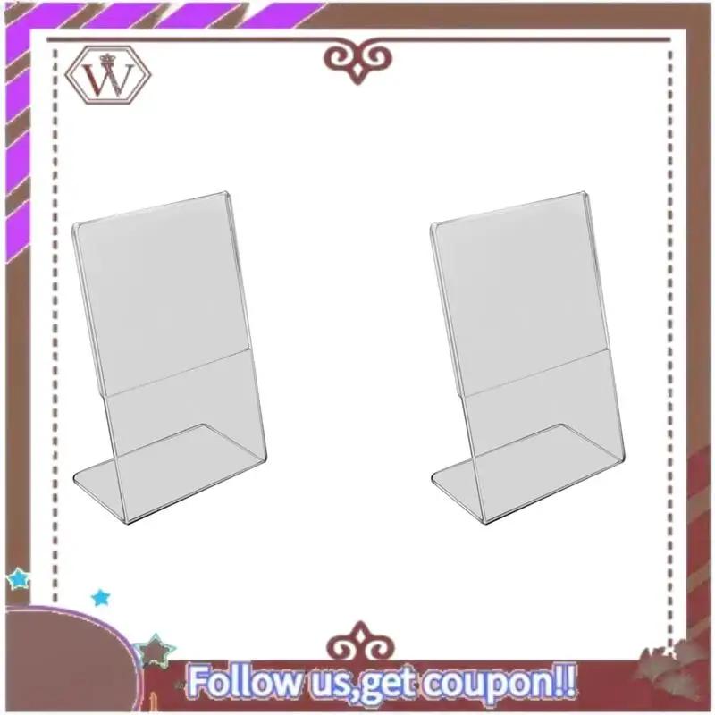 

ABBG-Acrylic Clear Card Holder Stand A4,Sign Label Frame, Desk Card Holders,3Mm Business Card Display Holder (2 PCS)