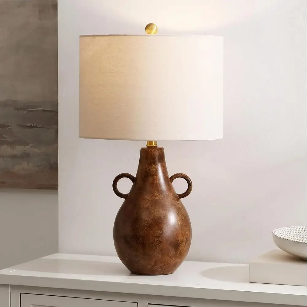 Shiloh Antique Brown/Brass 25-inch LED Table Lamp with Included Bulb