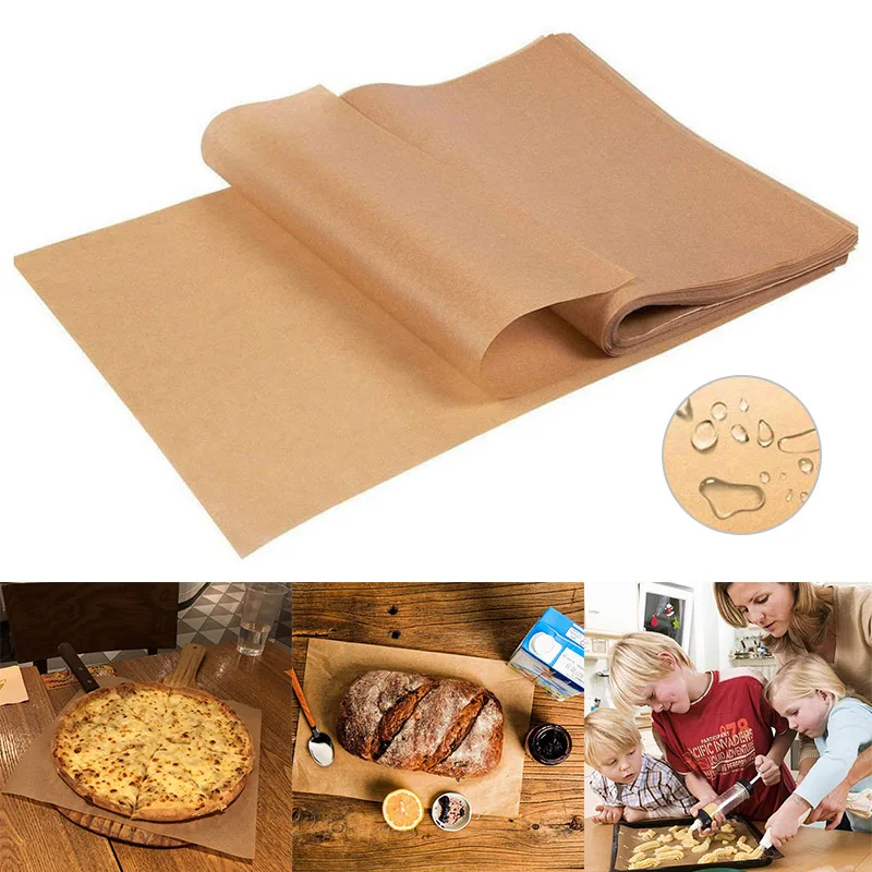 100Pcs Baking Paper Silicone Oil Paper Non-Stick Air Fryer Baking Oil Absorbing Paper Kitchen Steaming Bread Cookies Accessories