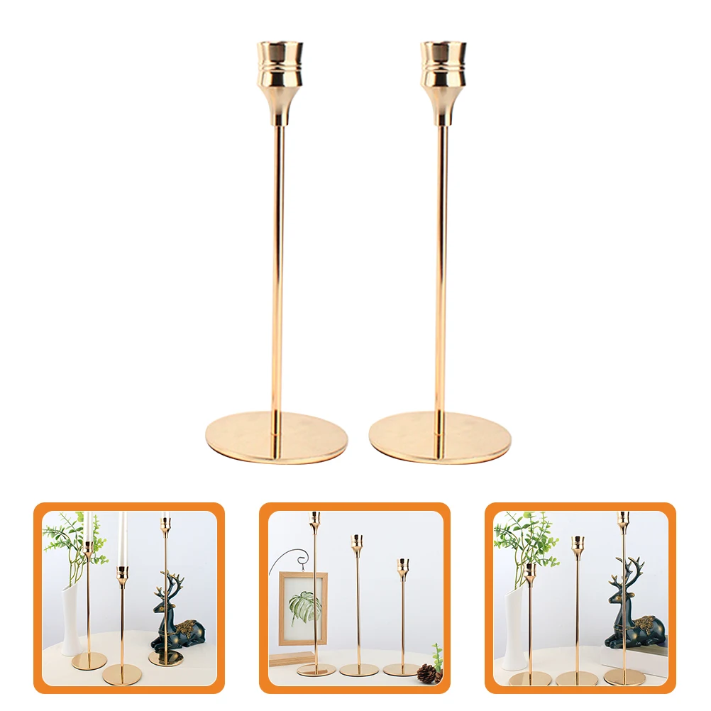

2 Pcs Iron C Holders Gold Metal Single Head Cup Pillar Home Decor Bedroom Furniture Holder Centerpiece nament