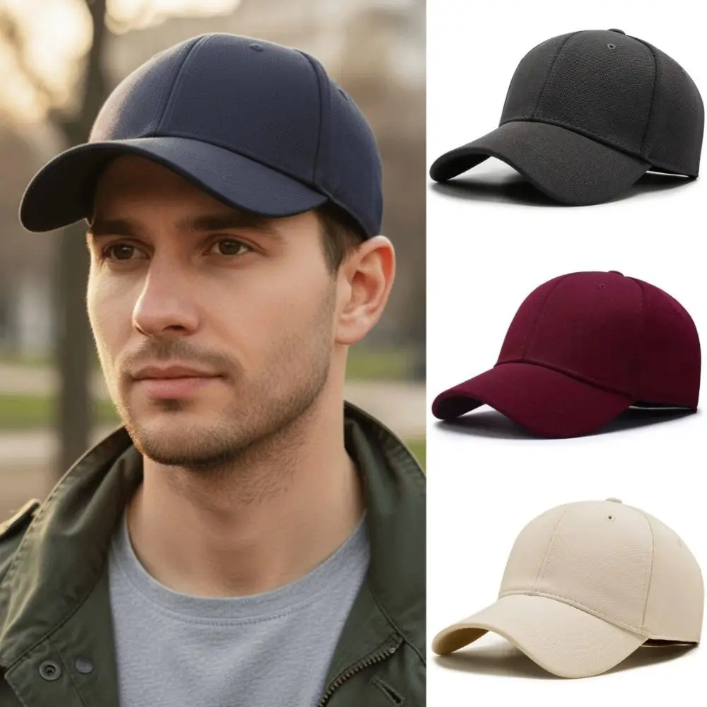 Einfarbige, atmungsaktive Unisex-Baseballkappe, lässig, vielseitig, Sonnenschutzhut, Sonnenschutz, Baumwolle, Hip-Hop-Snapback-Hut für Herren