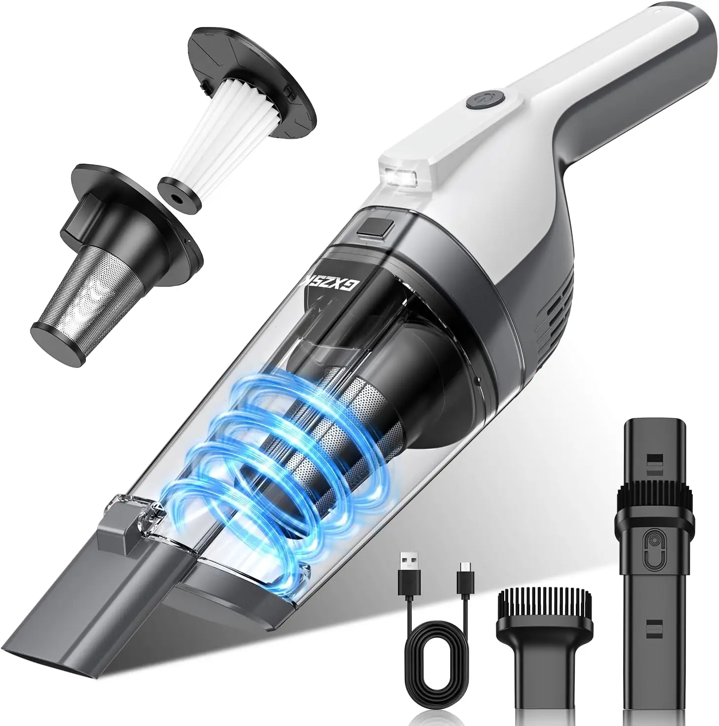 

Беспроводной ручной пылесос, мощность всасывания 15000PA, для дома, автомобиля, офиса, уборки шерсти животных, с LED-подсветкой и большим контейнером для пыли