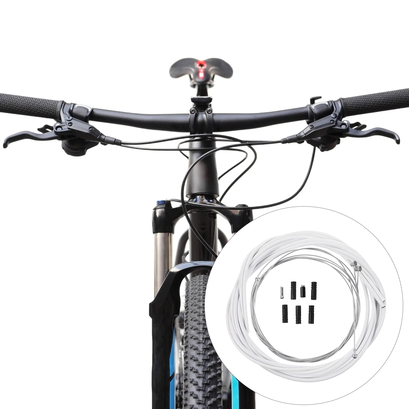 

1 Set Brake Cable Kit Long-Length Strong Bicycle Brake Line Housing Durable Plastic Pipe Replacement For Mountain Road Bikes