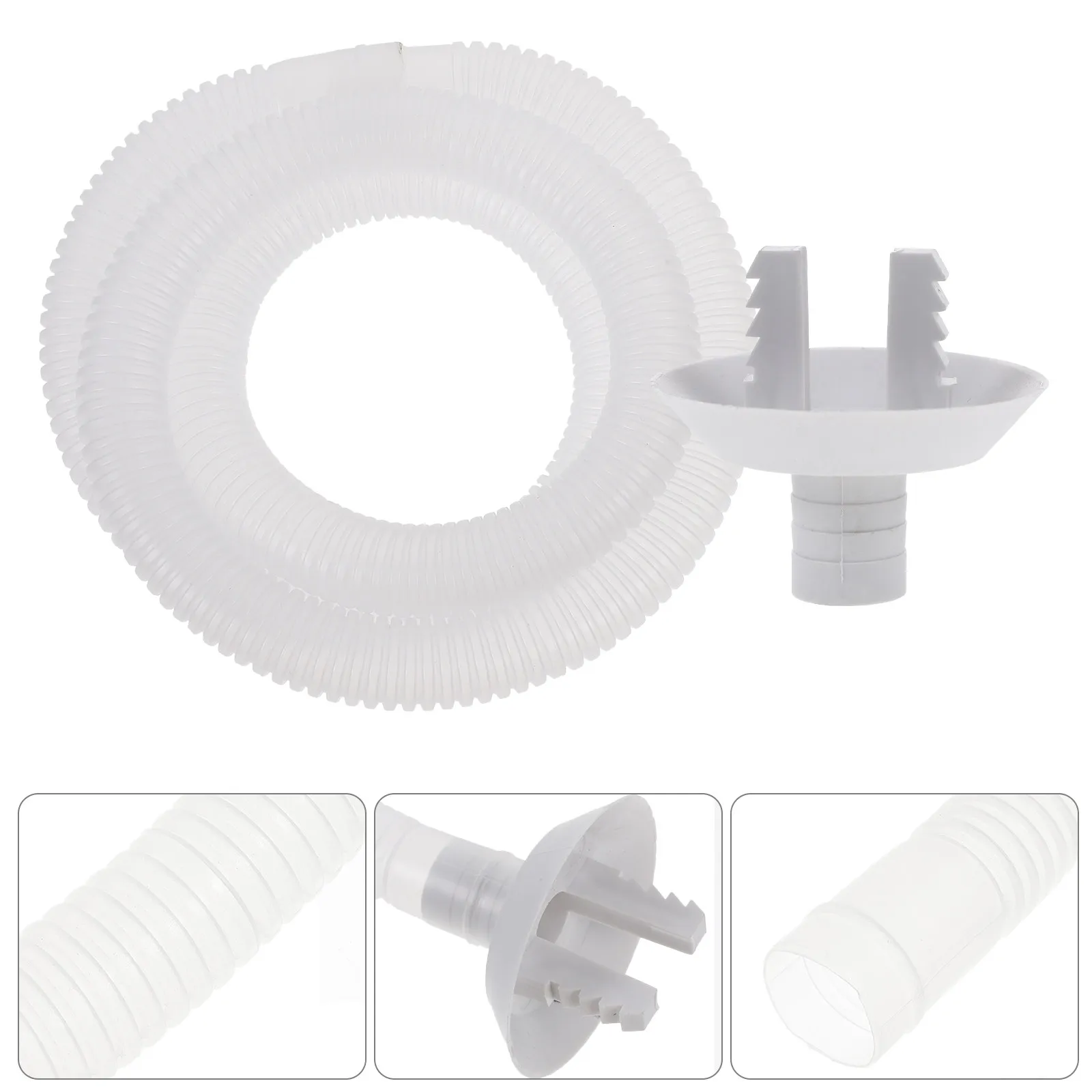 Window Ac Drain Hose Kit 6Ft Transparent Vinyl Flexible Condensate Drain Tube Adjustable Connector for Split Unit Portable Ac