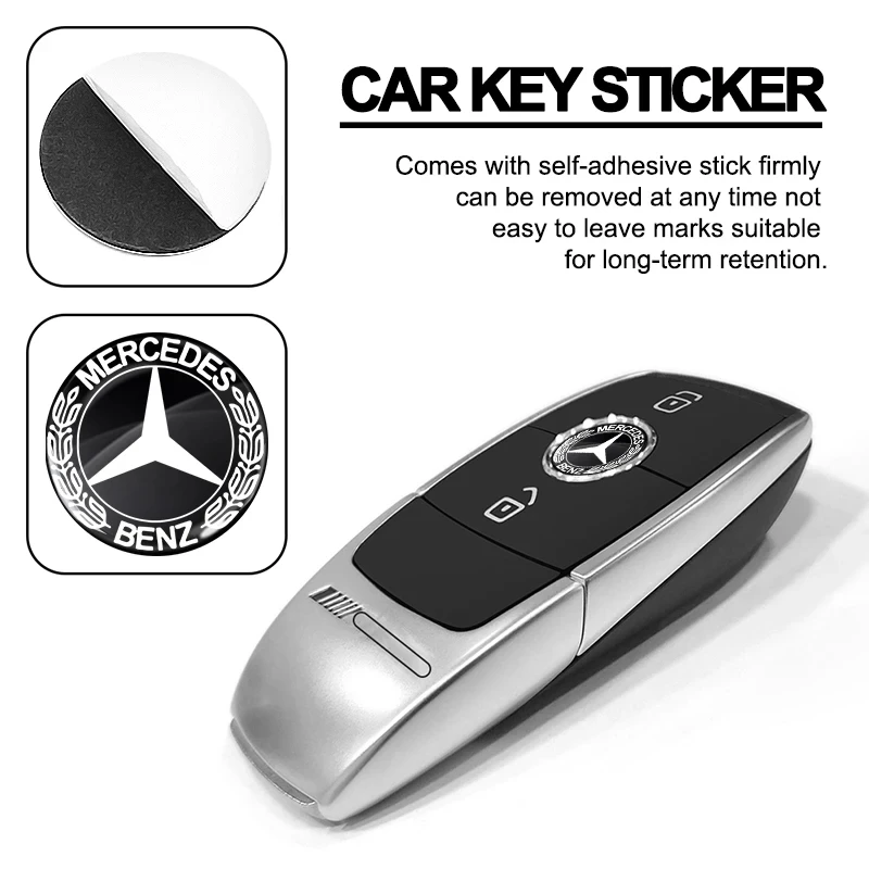 Car Key Sticker Auto Control Keychain Emblem Accessories For Mercedes Benz AMG Smart W205 C300 W203 W206 W108 W124 W126 W140 GLC