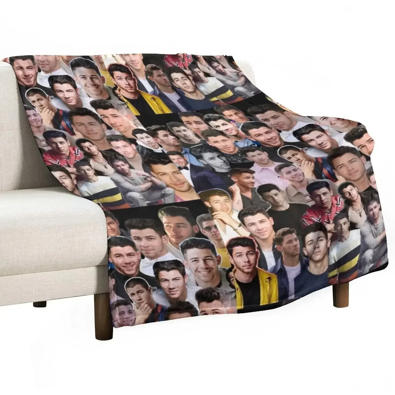 Nick Jonas collage Throw Blanket Decorative Beds Furrys Blankets