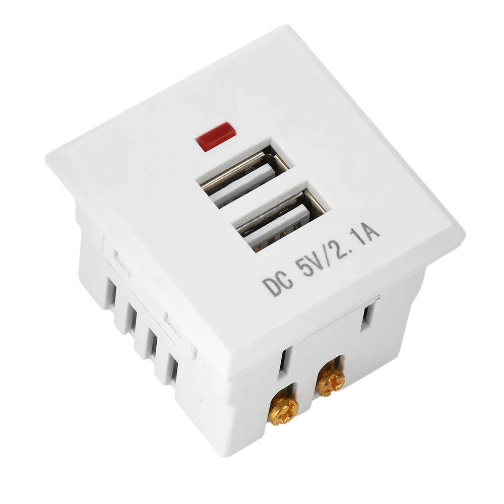 โมดูลซ็อกเก็ตเดสก์ท็อป 5V 2.1A ปลั๊กไฟ USB คู่ฝังพร้อมไฟ LED ซ็อกเก็ตชาร์จ USB คู่โมดูลแผงชาร์จ