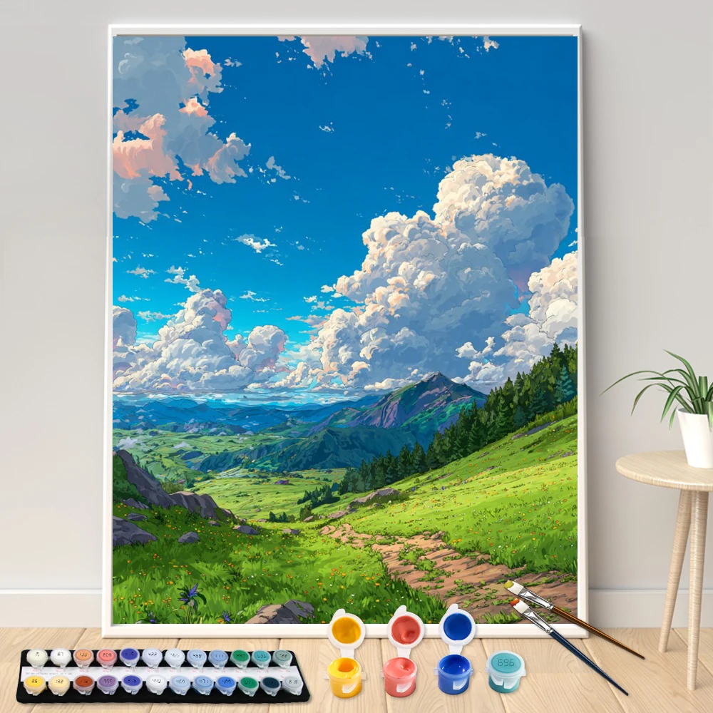 

Painting By Numbers 40x50cm Kits The wild mountains and natural landsca Picture By Numbers For Home Decors Handpainted Diy Gift