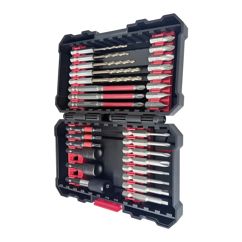 30-Piece Magnetic Bit Collection with Built-in Magnets and Flip for top Organizer for Consistent Tool Accessibility