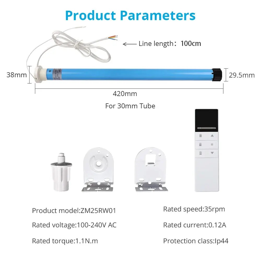 Zemismart WiFi Electric Roller Shade Blinds Motor 1.1Nm Engine Shutter for 30mm Tube Tuya Smart App Alexa Google Home Control