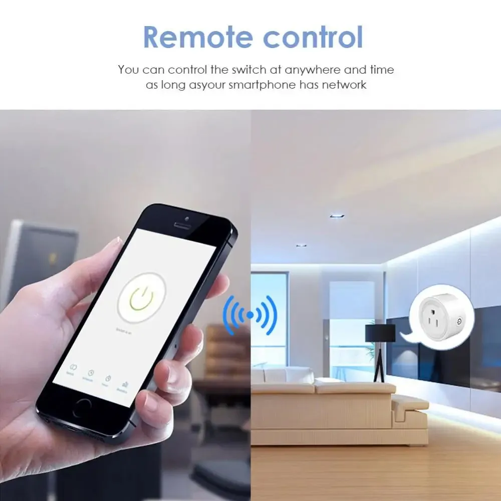 Tuya Smart Wifi Plug US Standard Wireless Outlet 10A Remote Control Smart Home Appliances Work With Alexa Google Home