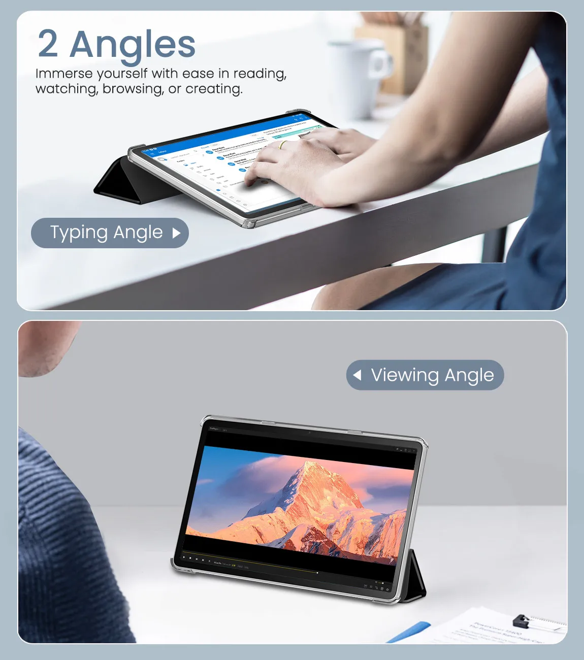 Slim PU Leather Trifold Stand Cover For Amazon Kindle Fire Max 11 Tablet 13th Generation 2023 Release 11"  with Auto Wake Sleep