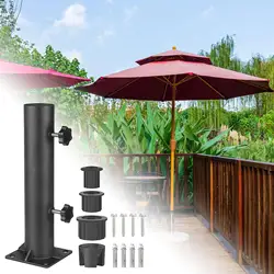 Patio Umbrella Stand Metal Flag Pole Holder Parasol Holder Umbrella Mount for Courtyard Yard Picnic Tables Pontoons Dock