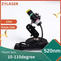 Plastic Lens 18X65mm Focusable 520nm Green Line/Cross Line Laser Diode Module with Adapter&EU Holder for Positioning Cutting