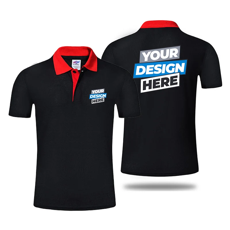 8-color POLO shirt custom LOGO color matching lapel short sleeve printing  LOGO an Polo Shirt Mens Casual  POLO