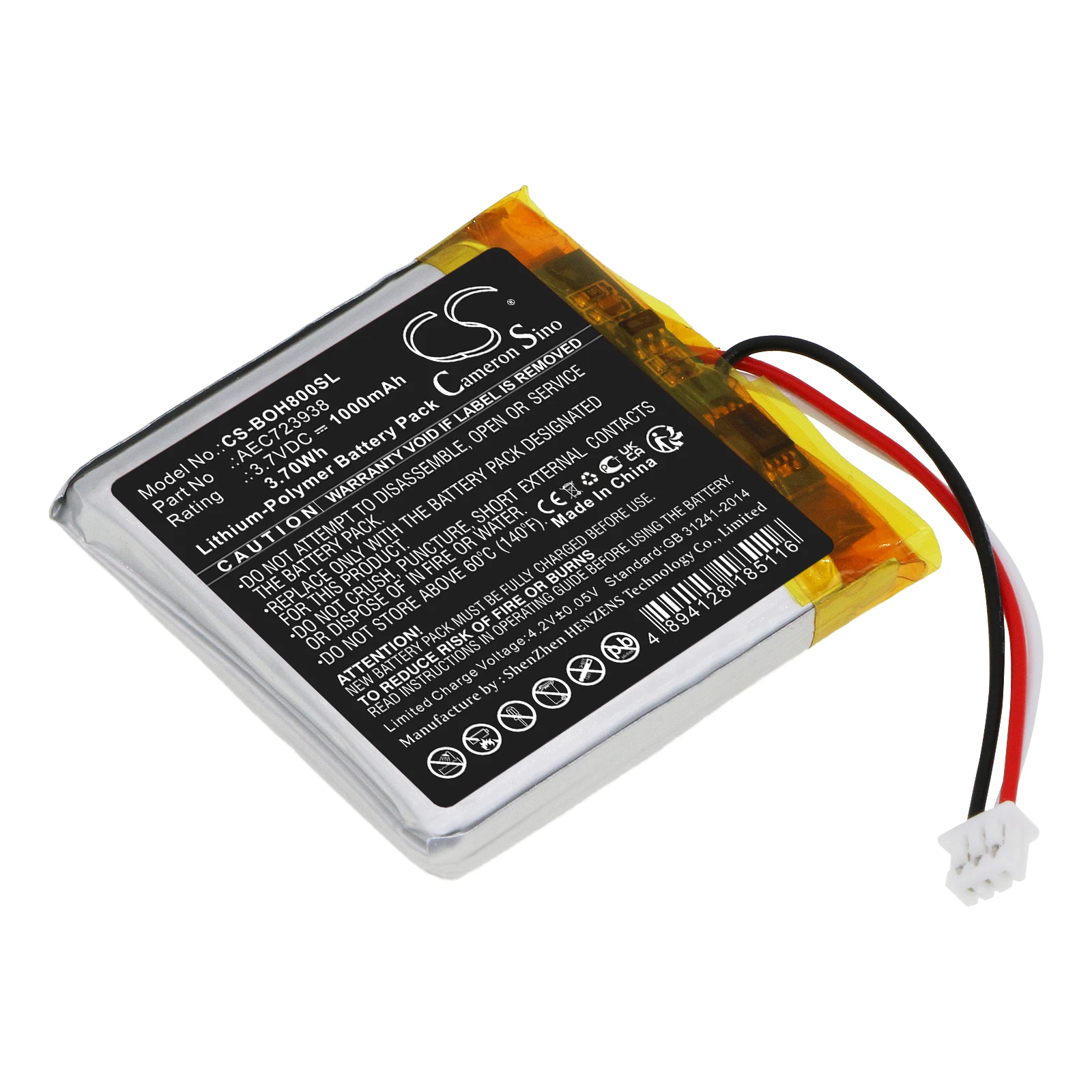 Cameron Sino 3.7V 1000mAh Speaker Battery AEC723938 for Bang & Olufsen Beoplay H8i, H9 3rd Generation +TOOL