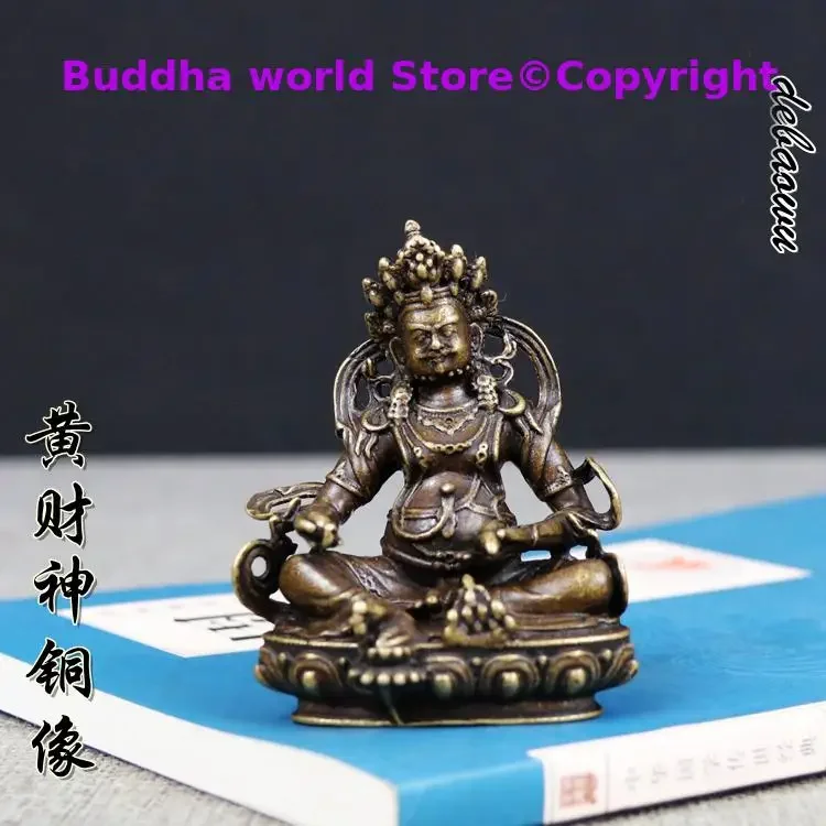 GOOD Buddhist Amulet Greco-Buddhist pocket travel talisman GOOD LUCK Yellow Jambhala God of Wealth Temple Buddha brass statue