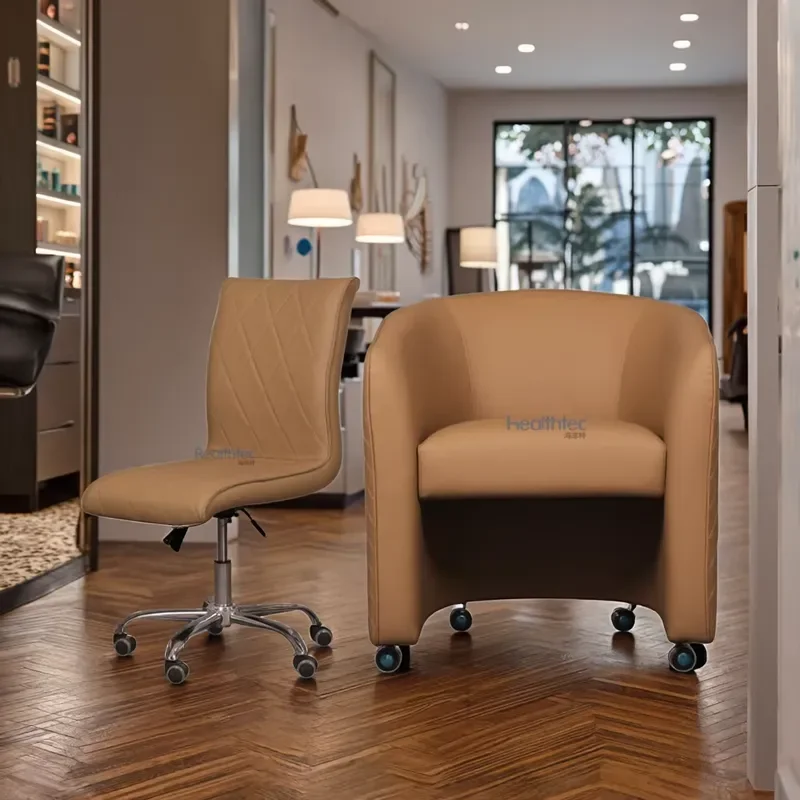 【CHIMU HOME】 Mobile Chair Set 360° Swivel Height Adjustable Seat for Eyelash Nail Manicure Use