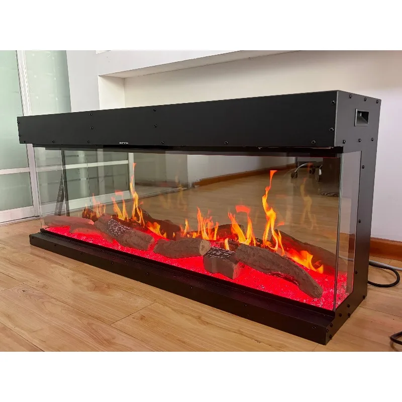 1500 mm Smart Home Adjustable Flame LCD Electric Fireplace Insert Steel English for Household & Hotel Use
