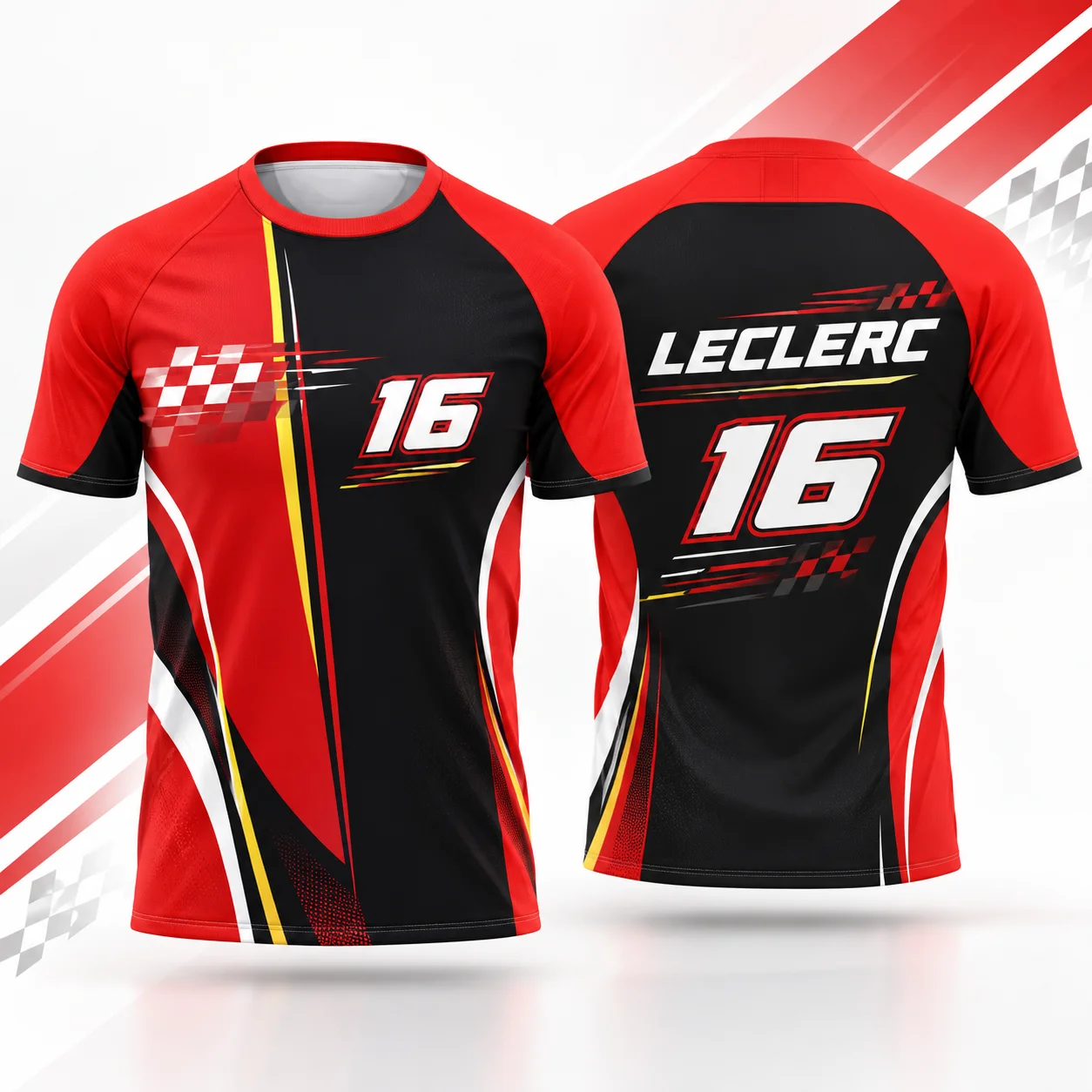 Racing Leclerc 16 Mens T Shirt Summer Short Sleeve Sports Jersey Streetwear Casual Unisex Motorsport Racing Team Tee Top