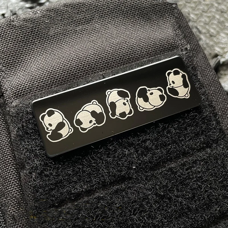 

Panda Somersault Metal Badges Stickers for Clothes Tactical Backpack Patches Hook and Loop Cute Patch Applique for Clothing