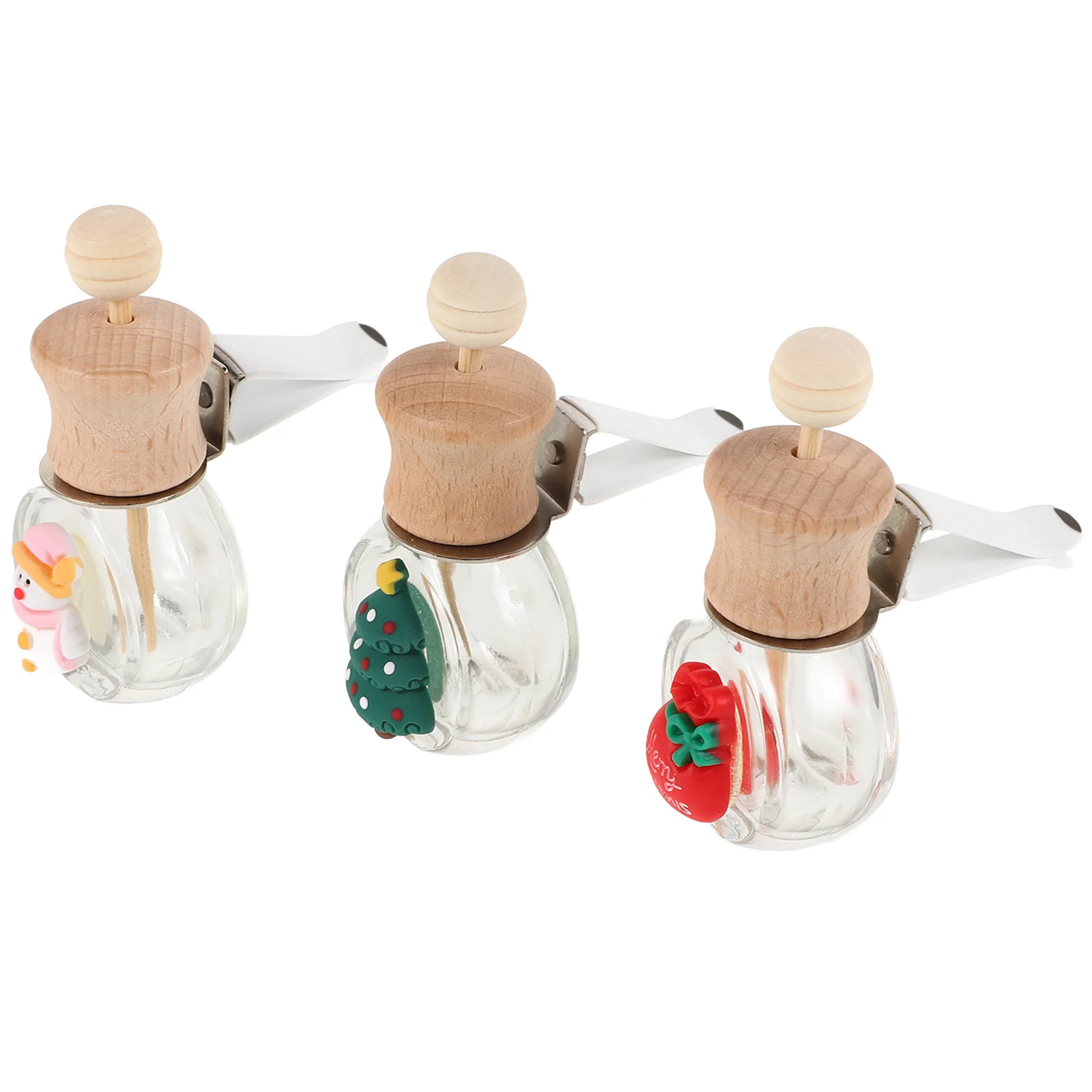 

3Pcs Christmas Car Aromatherapy Bottle Creative Air Vent Clip Fragrance Diffuser Long-Lasting Scent