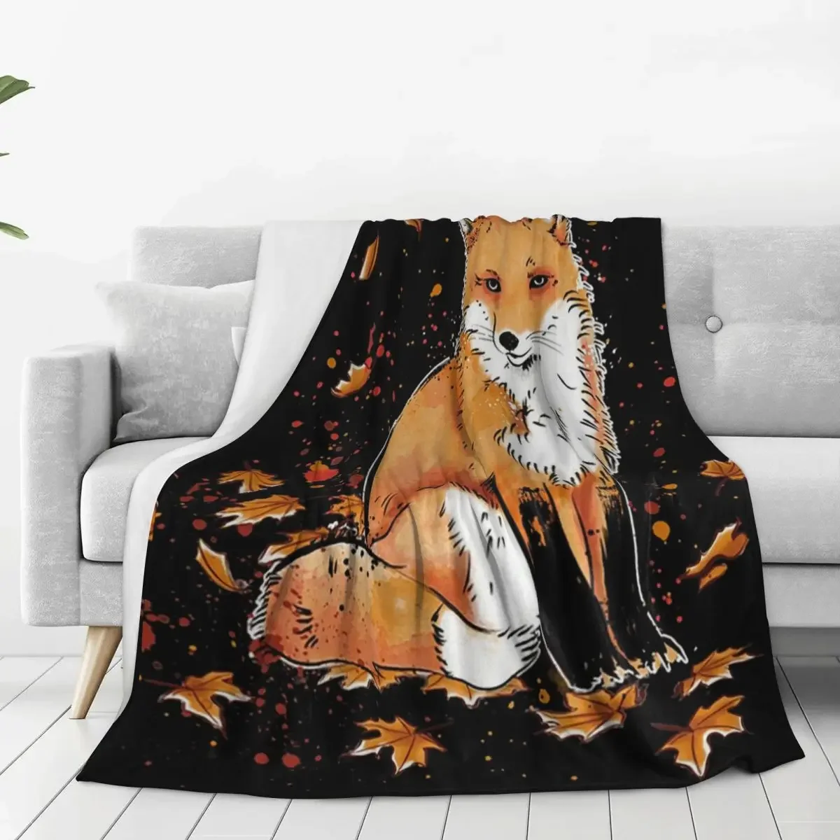 

Fox In The Snow Classic Blanket Fleece Breathable Sofa Throw Blankets For Couch Bedding Office Throws Bedspread Quilt