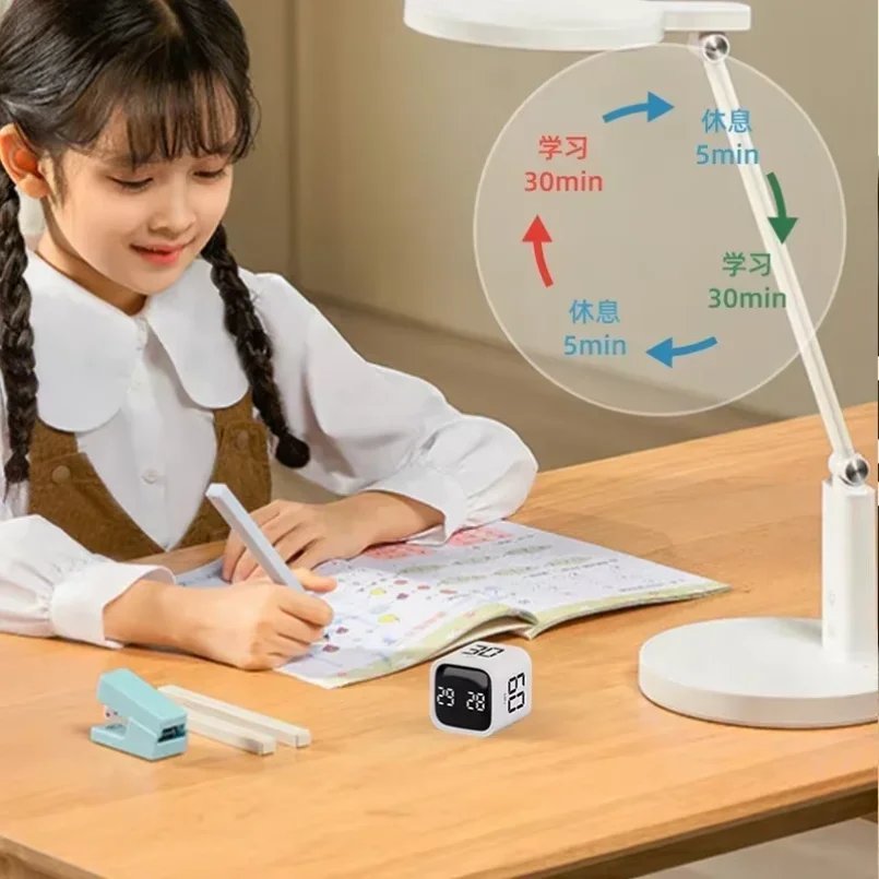 Productivity Cube Timer Gravity Sensor Flipping LED Display 4 Preset Time Dual Modes Countdown Cooking Study Mini Digital Timer