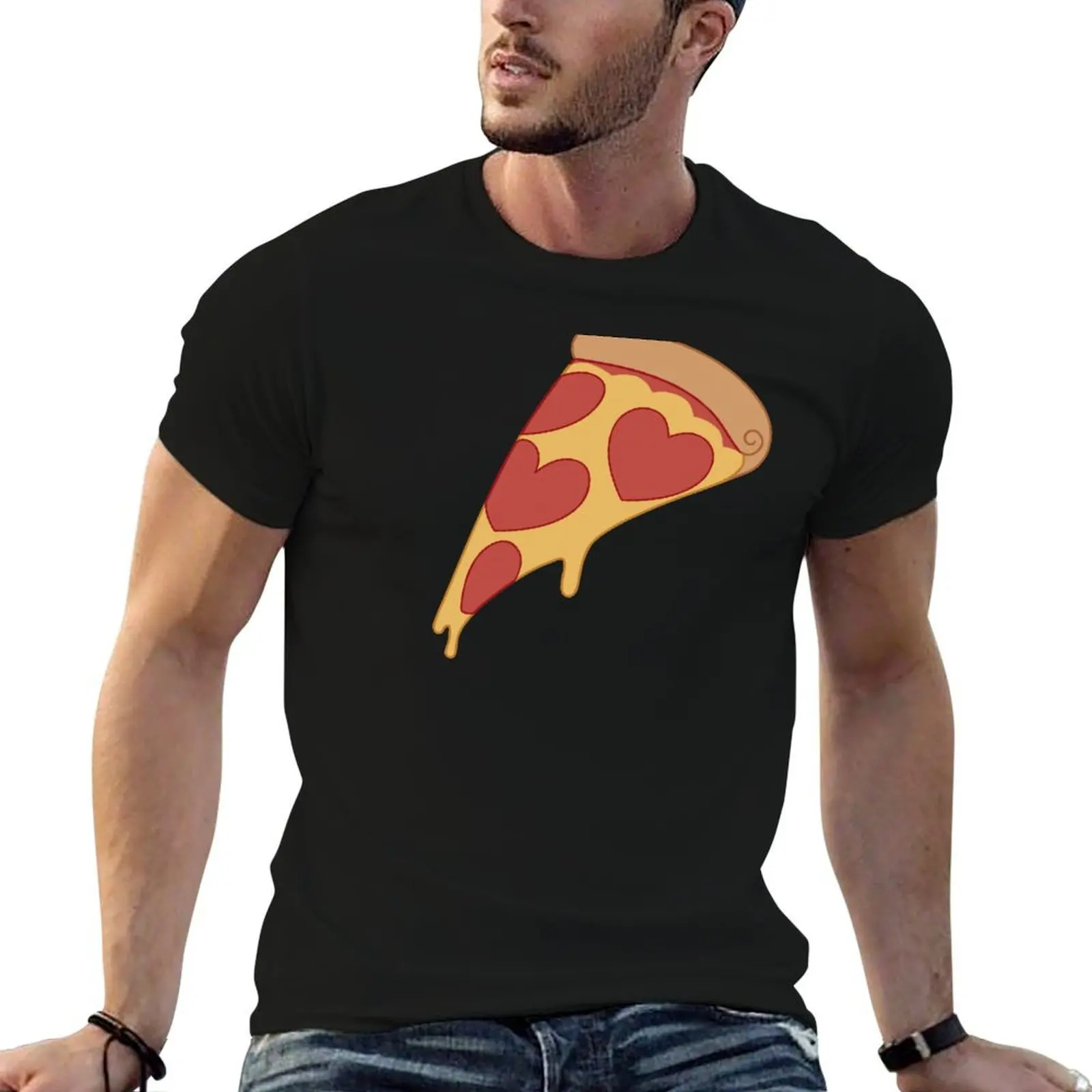Cute pizza slice T-Shirt funny t shirts cotton cotton tshirt 100% men t shirt cotton 100% T-shirt