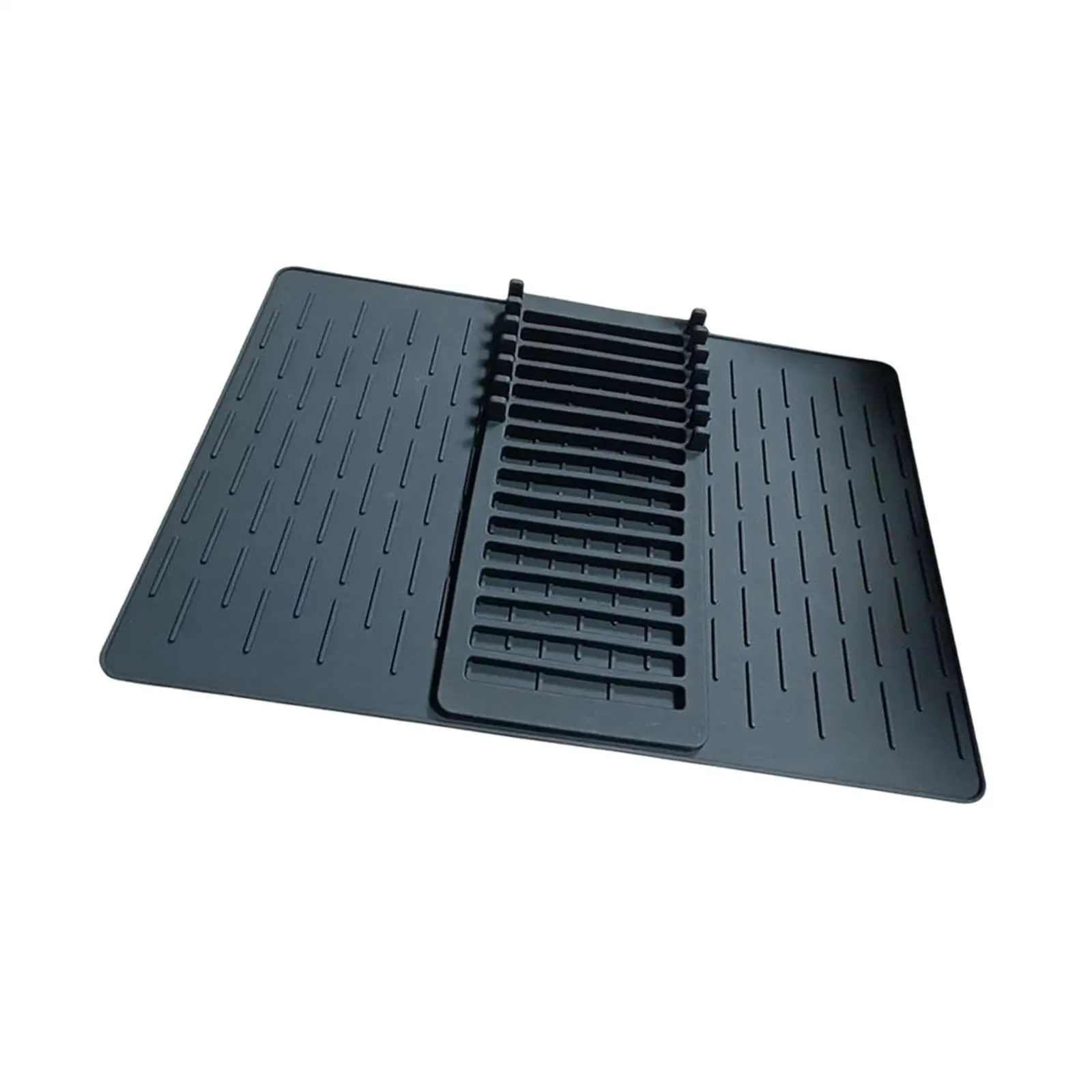 Silicone Utensil Drying Mat Dish Drainer Tray for Kitchen Sink Counter Heat Resistant Non Slip Pad Quick Dry Foldable Holder