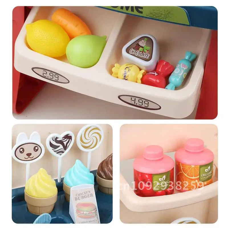 Quality High 33pcs/set Home supermarket ice cream truck candy Popcorn card best baby Interactive gift house credit Toy