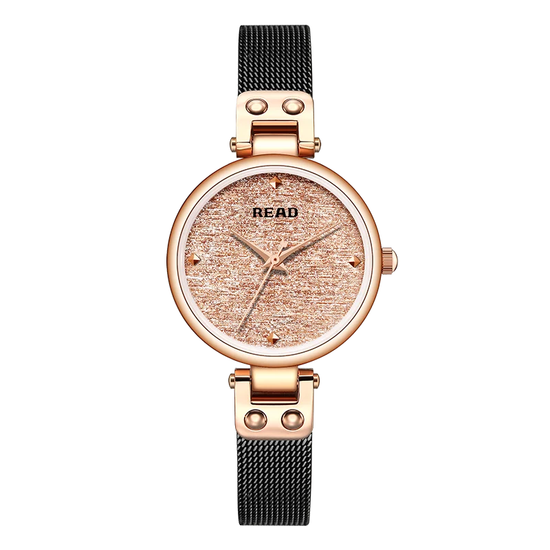 READ Women Analog Quartz Wrist Watch | Stainless Steel Mesh Band | Daily Water Resistant Ladies Dress Watch