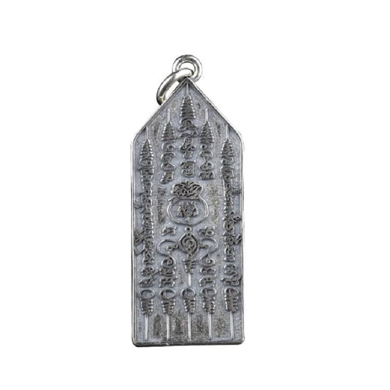 100% 925 Silver Thailand Five -Scripture Pendant Sterling Good Luck Amulet