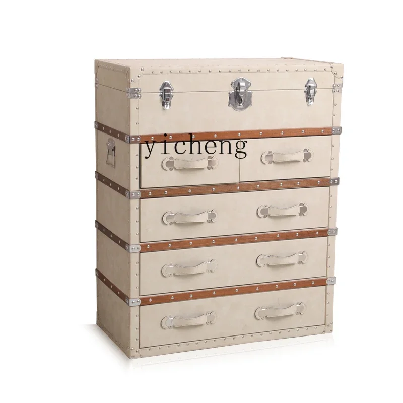 

Tqh Light Luxury Living Room Style Simple Modern Bedroom Storage Solid Wood Drawer 5-Drawer Cabinet