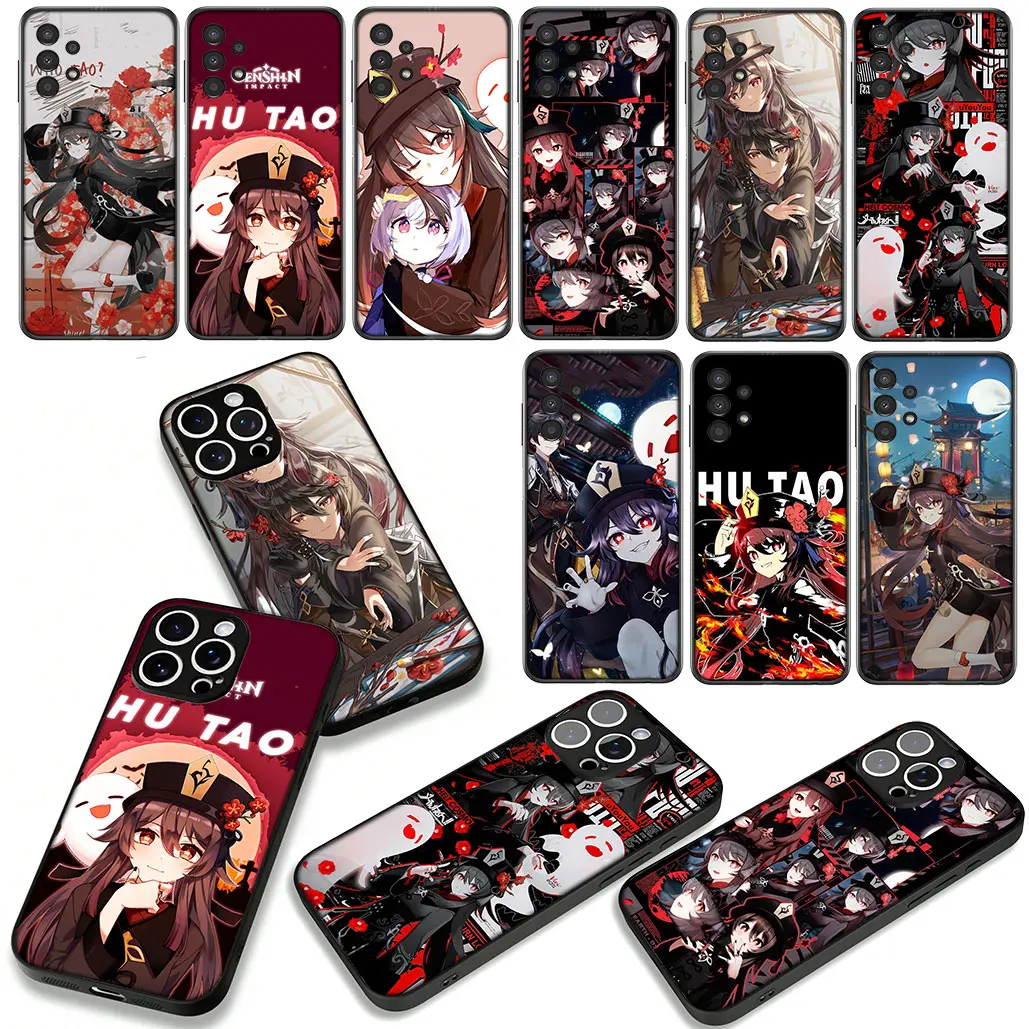 Чехол для телефона Genshin Impact Hutao Case для Samsung Galaxy S25 S24 S22 S23 FE Ultra Plus S7 Edge M56 A05 A06 A15 A16 A26 A36