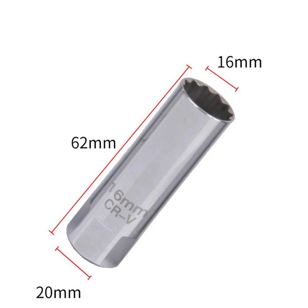 3/8 Cal 12 napędowe gniazdo świecy zapłonowej klucz z magnetyczną 14/16mm CR-V stali nierdzewnej Adapter klucza nasadowego do usuwania samochodów