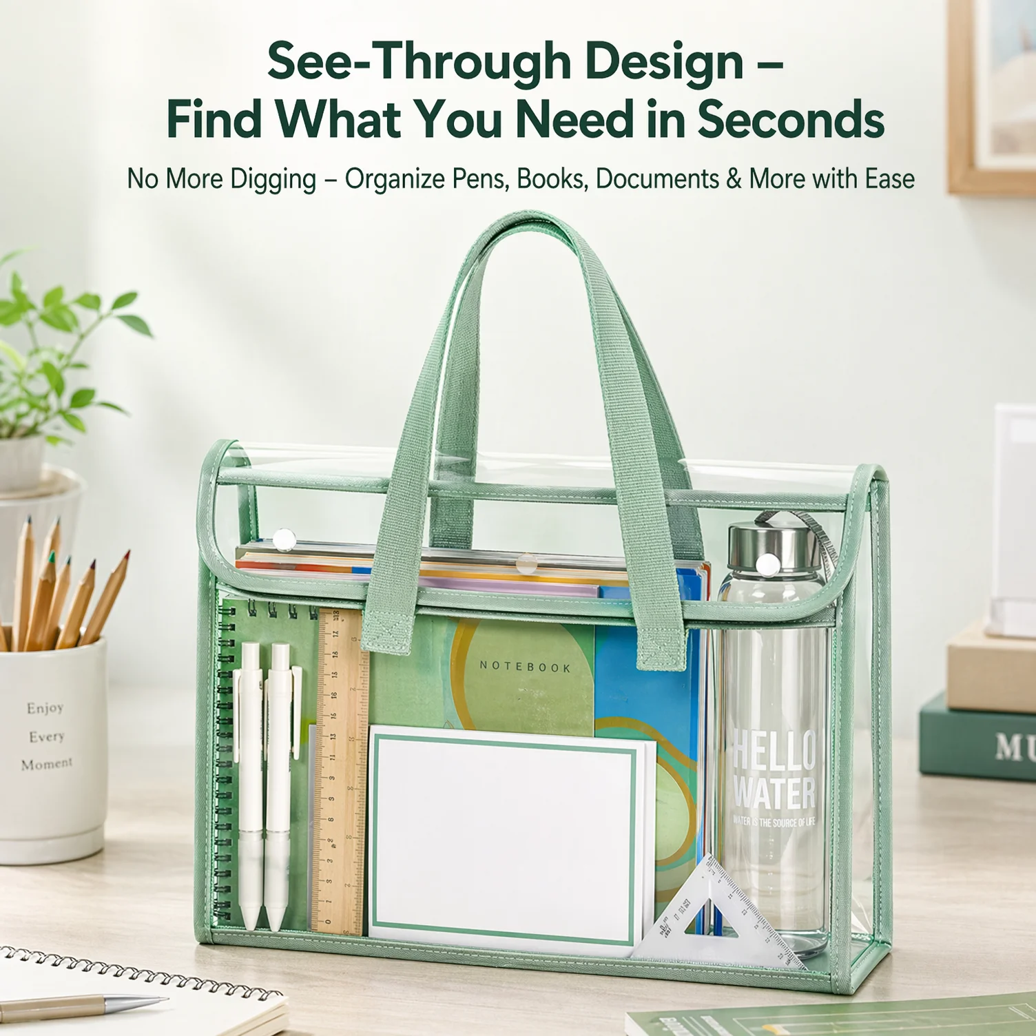 large capacity clear tote