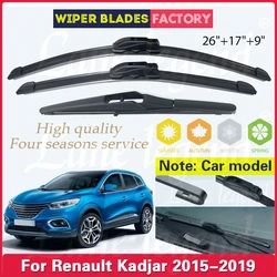 Car Front Rear Wiper Blades For Renault Kadjar 2015 2016 2017 2018 2019 Soft Rubber Windscreen Wipers Auto Windshield 26