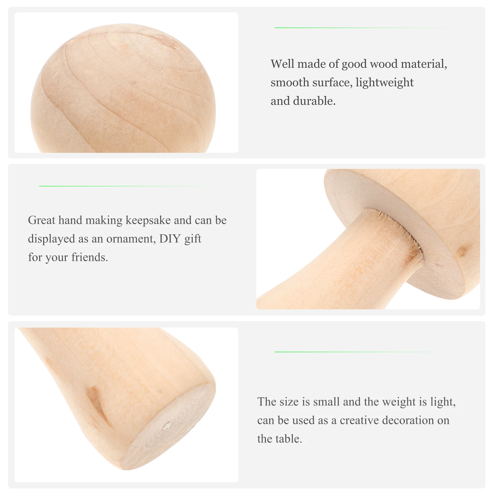 

10 Pcs Wooden Mushroom Ornament Mini Decorations Unfinished DIY Kids Toys Blank Props Handmade Crafts Sewing Accessories