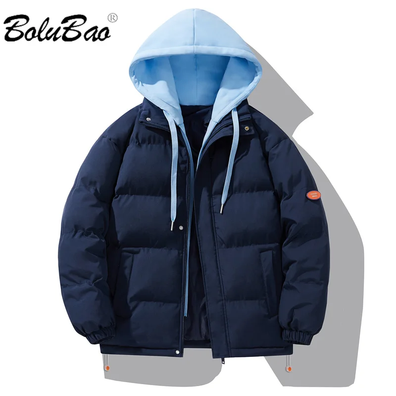 

BOLUBAO 2024 Outdoor Leisure Parka Cotton-Padded Men Hooded Slim Warm Jacket High Quality Parka Cotton-Padded Men